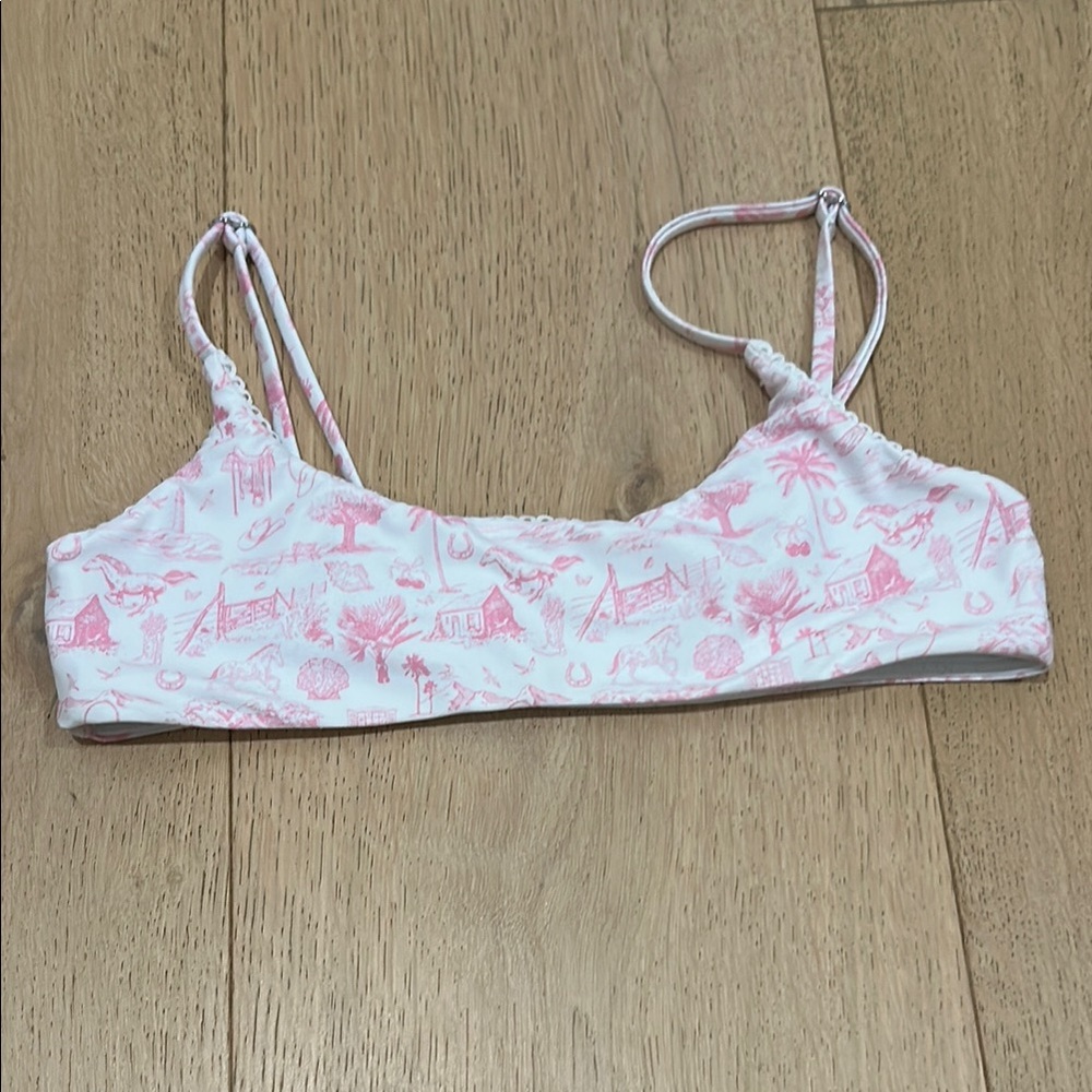 Pink Patterned Swim Top